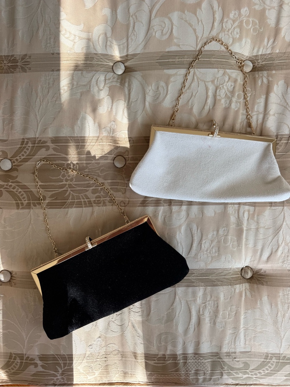 2 Evening Clutch Purses - White and Black
